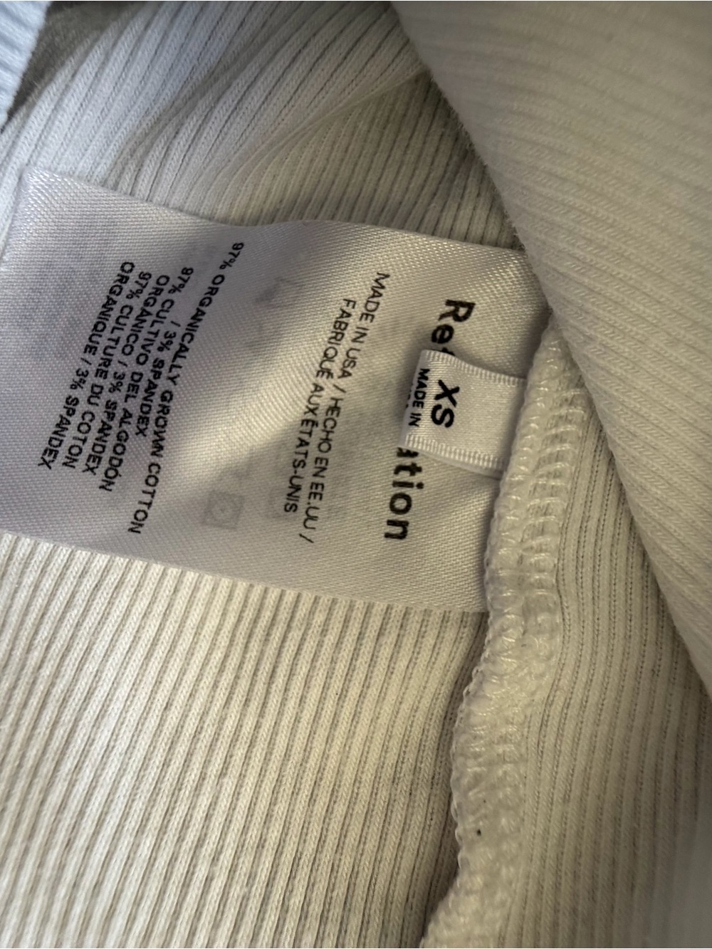 Reformation Cream Ribbed Short-Sleeve Tee - Picture 5 of 5